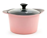 Кастрюля 6 л. Ecoramic (Экологичный) 26 см (розовая) с титановым антипригарным покрытием с крышкой от компании "Кореал - Настоящая Корея"