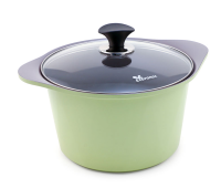 Кастрюля 6 л. Ecoramic (Экологичный) 26 см (зеленая) с титановым антипригарным покрытием с крышкой от компании "Кореал - Настоящая Корея"