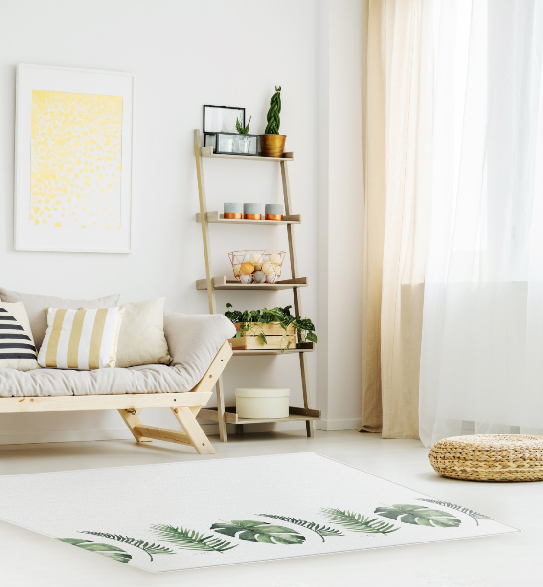 Двухсторонний коврик 190x130x1.2 см, Монстера/Холмы от компании "Кореал - Настоящая Корея"