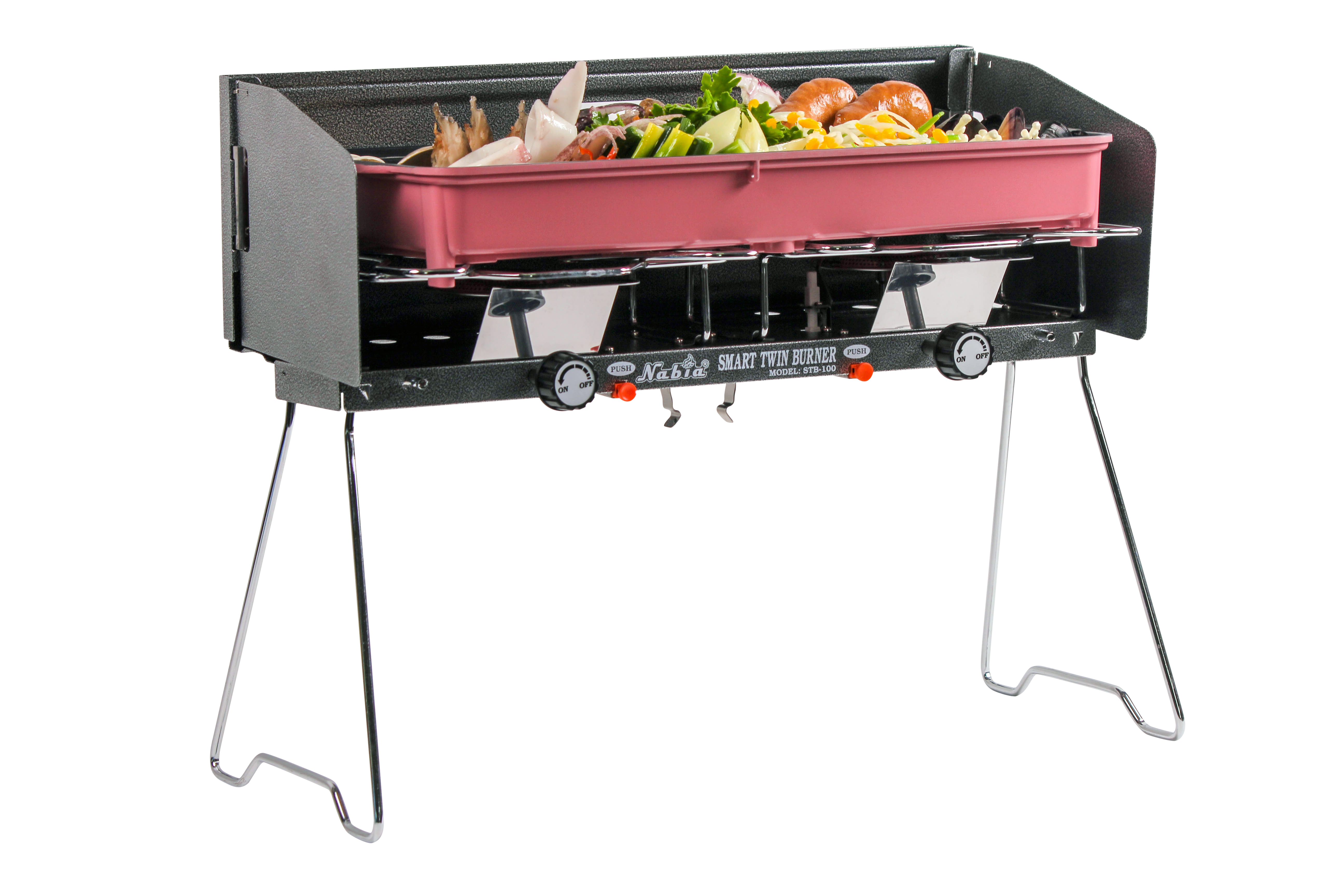 Складная двухконфорочная газовая плита Nabia (Набиа) STB-100 от компании "Кореал - Настоящая Корея"