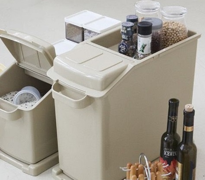 Короб для хранения круп (25 кг) Swing Lever "Поворотный рычаг" от компании "Кореал - Настоящая Корея"