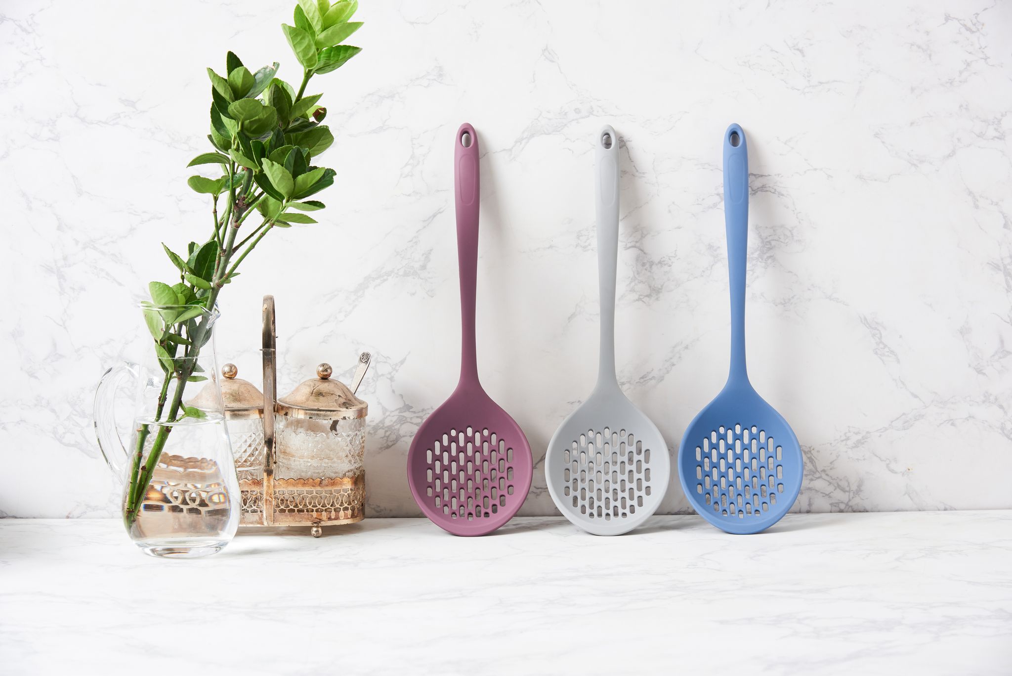 Силиконовая ложка - шумовка KF Pastel (КФ Пастель) от компании "Кореал - Настоящая Корея"