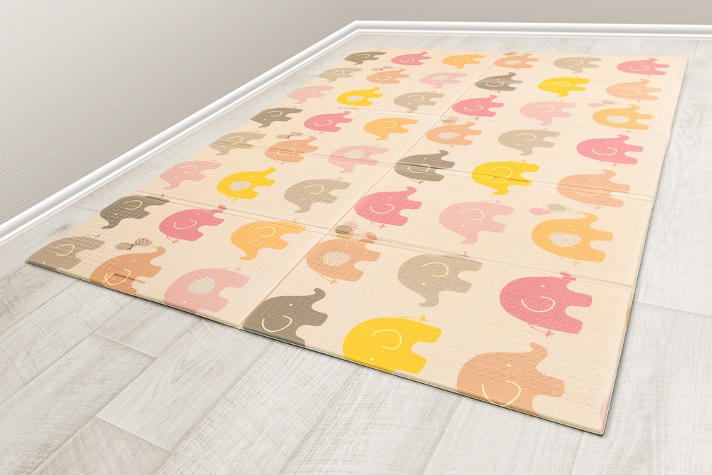 Портативный коврик 140x200x1см Слонята от компании "Кореал - Настоящая Корея"