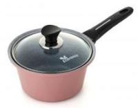 Кастрюля 2 л. Ecoramic (Экологичный) 18 см (розовая) с каменным антипригарным покрытием с крышкой от компании "Кореал - Настоящая Корея"