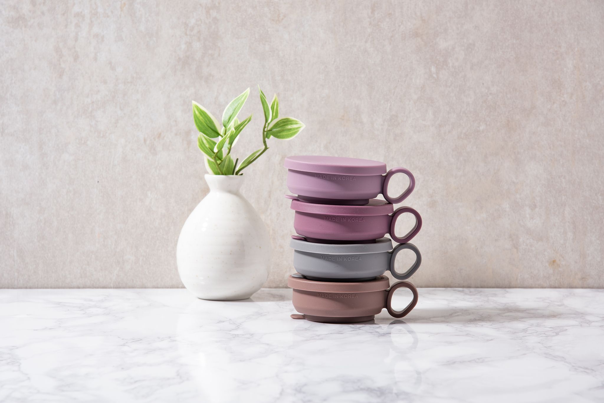 Силиконовая складная кружка с ручкой KF Pastel (КФ Пастель) от компании "Кореал - Настоящая Корея"