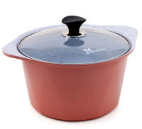 Кастрюля 7 л. Ecoramic (Экологичный) 28 см (розовая) с каменным антипригарным покрытием с крышкой от компании "Кореал - Настоящая Корея"