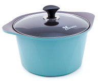 Кастрюля 7 л. Ecoramic (Экологичный) 28 см (зеленая) с титановым антипригарным покрытием с крышкой от компании "Кореал - Настоящая Корея"