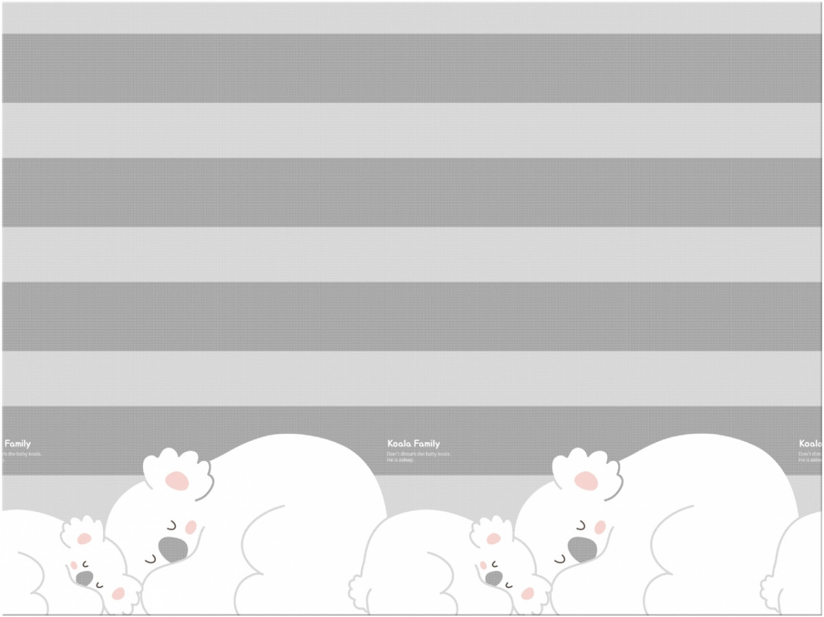 Двухсторонний коврик 180x200x1см Коалы/Слоники за хвостики от компании "Кореал - Настоящая Корея"