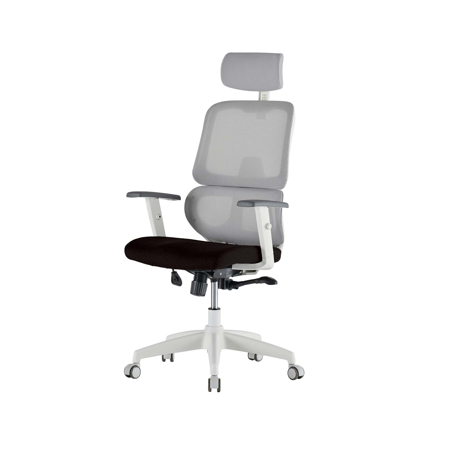 Стул ортопедический бело-чёрный D400 A D4HW36A от компании "Кореал - Настоящая Корея"