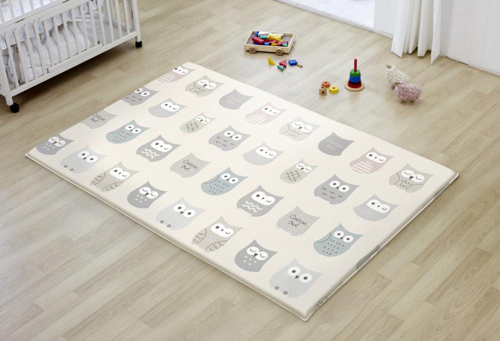 Двухсторонний коврик 210x140x4см Нежные совы/Елочки от компании "Кореал - Настоящая Корея"