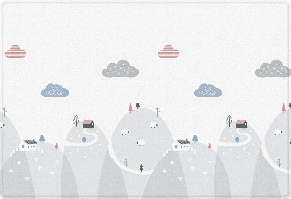 Двухсторонний коврик 190x130x1.2 см, Монстера/Холмы от компании "Кореал - Настоящая Корея"