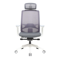 Стул ортопедический бело-серый Body fit Orgatec W от компании "Кореал - Настоящая Корея"