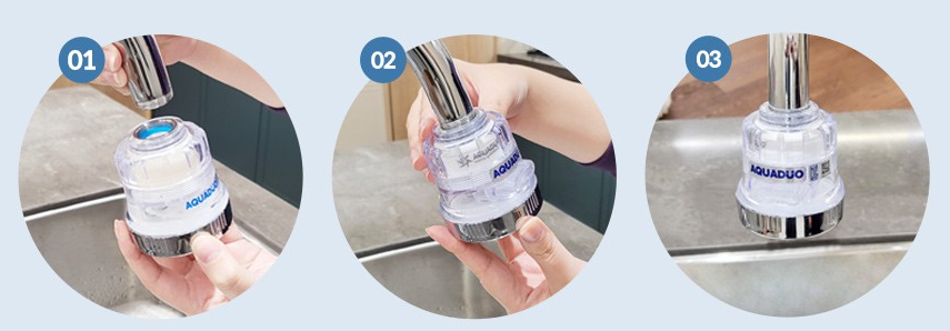 Кухонная насадка-фильтр AquaDuo (АкваДу) SF-1000 для гибкого смесителя от компании "Кореал - Настоящая Корея"