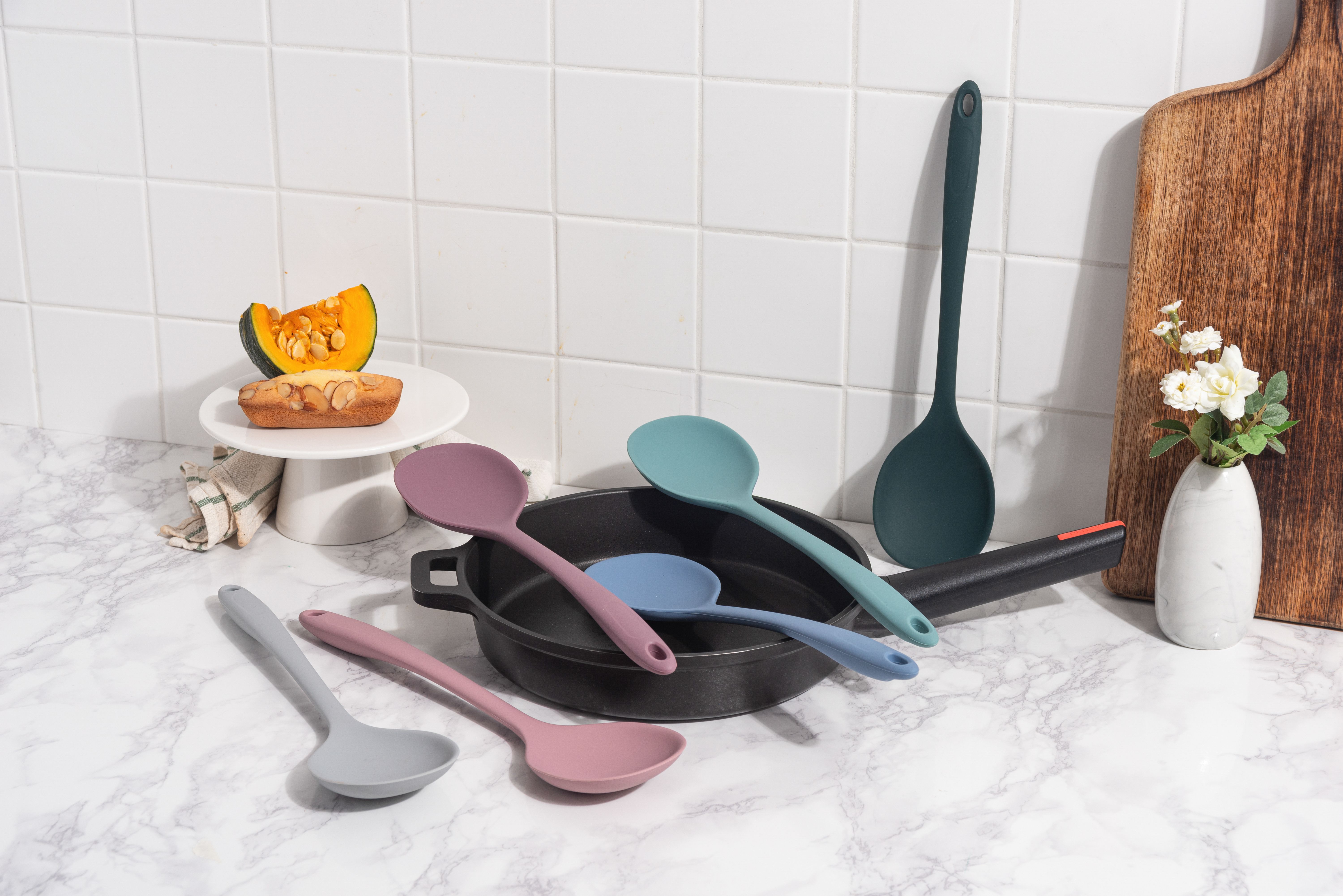 Силиконовая ложка поварская KF Pastel (КФ Пастель) от компании "Кореал - Настоящая Корея"