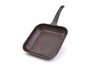 Сковорода 28*28 см квадратная ГРИЛЬ с антипригарным нанопокрытием Mega Stone (Мега Стоун) без крышки от компании "Кореал - Настоящая Корея"