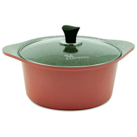 Кастрюля 4,6 л. Ecoramic (Экологичный) 24 см (розовая) с каменным антипригар. покрытием с крышкой от компании "Кореал - Настоящая Корея"