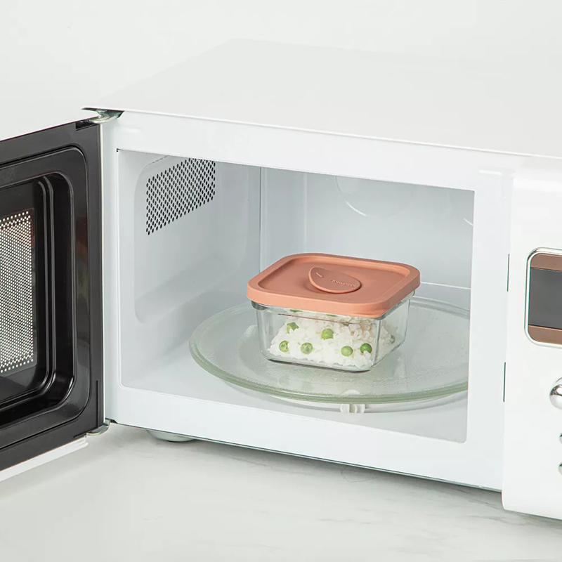 Стеклянный контейнер Glasslock (Стеклянный замок) 440 мл. (слоновая кость/розовый) от компании "Кореал - Настоящая Корея"