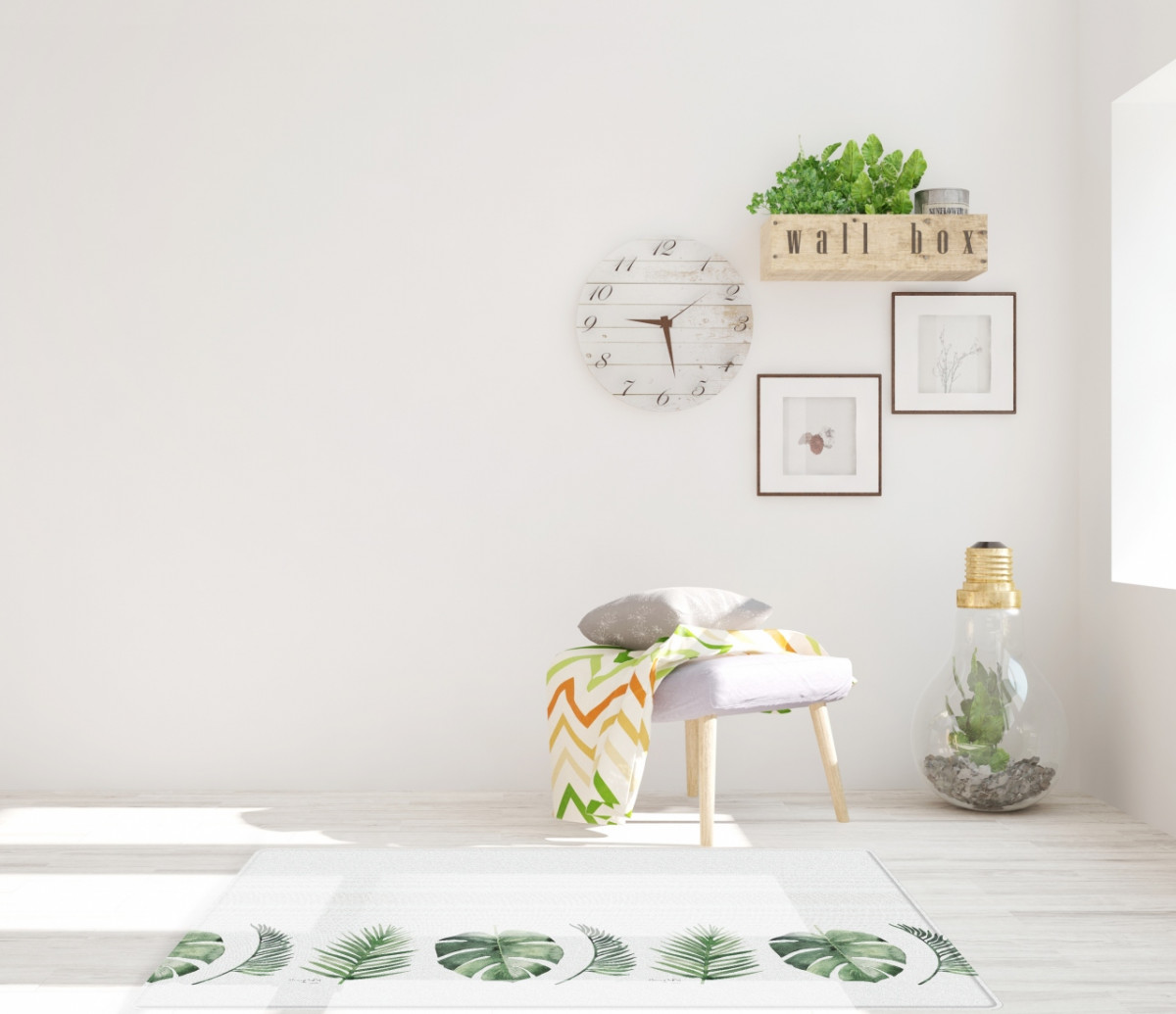 Двухсторонний коврик 190x130x1.2 см, Монстера/Холмы от компании "Кореал - Настоящая Корея"