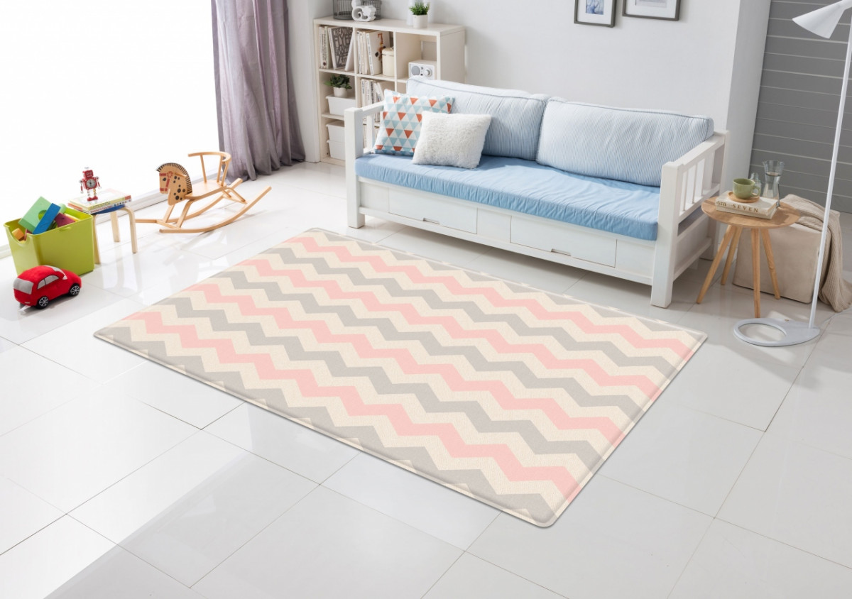 Двухсторонний коврик 190x130x1.2 см, Космос/Зигзаги от компании "Кореал - Настоящая Корея"