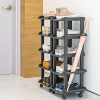 Обувница в прихожую 5 ступеней (чёрная) узкая от компании "Кореал - Настоящая Корея"