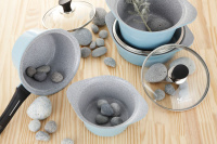 Кастрюля 2 л. Ecoramic (Экологичный) 18 см (розовая) с каменным антипригарным покрытием с крышкой от компании "Кореал - Настоящая Корея"