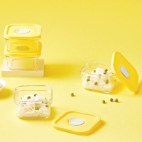 Стеклянный контейнер Glasslock (Стеклянный замок) 440 мл. (жёлтый) от компании "Кореал - Настоящая Корея"