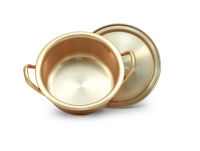 Кастрюля алюминиевая с крышкой Yangsu Yellow (Янсу Жёлтый) 18 см от компании "Кореал - Настоящая Корея"