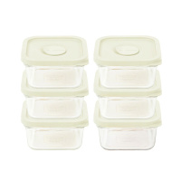 Стеклянный контейнер Glasslock (Стеклянный замок) 440 мл. (слоновая кость/розовый) от компании "Кореал - Настоящая Корея"