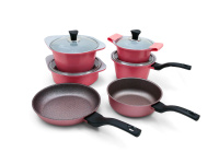Набор посуды Ecoramic (Экологичный) с каменным покрытием (розовый) 12 предметов от компании "Кореал - Настоящая Корея"