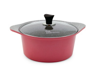 Кастрюля 4,6 л. Ecoramic (Экологичный) 24 см (розовая) с каменным антипригар. покрытием с крышкой от компании "Кореал - Настоящая Корея"