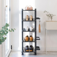 Обувница в прихожую 5 ступеней (чёрная) узкая от компании "Кореал - Настоящая Корея"