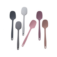 Силиконовая ложка поварская KF Pastel квадратная (КФ Пастель) (серый) от компании "Кореал - Настоящая Корея"