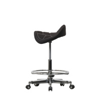 Стул седло с подставкой для ног Saddle (Саддл) 300 (черный) от компании "Кореал - Настоящая Корея"